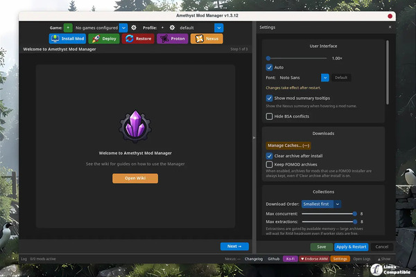 Amethyst Mod Manager 1.3.12 Updates Linux Modding With Bethesda Wizards and Speed Fixes