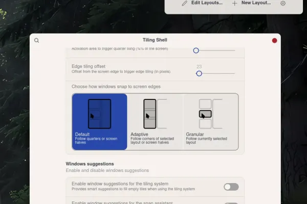 Tiling Shell v18.0 Second Release Candidate with GNOME 51 Support, Bug Fixes and More