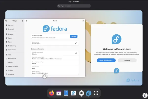 Fedora Linux 45 Candidate Beta-1.1 Drops for Testing Ahead of October Release