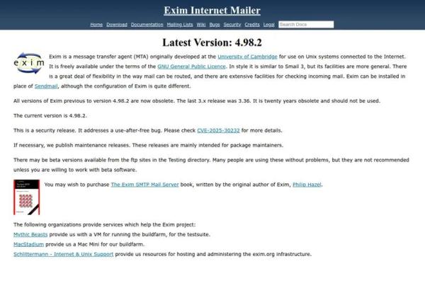 Exim 4.100-RC2 Drops: Native DMARC, PSL Lookups, and Security Bundles Signal the Final 4.100 Release